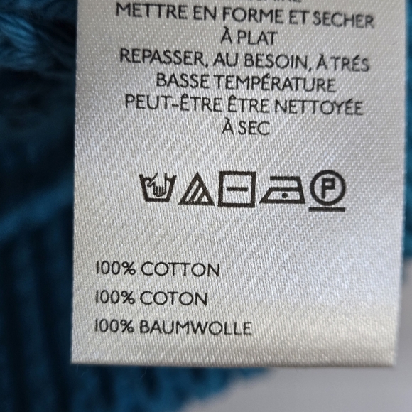 NWT Free People We the Free Ocean Palace Sophia Blue Boho Knit Crochet Sweater - Picture 7 of 9